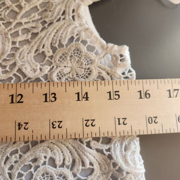 Candie's Crochet Floral Sheer Cropped  Y2K Fairy Cottagecore Blouse - Picture 10 of 11